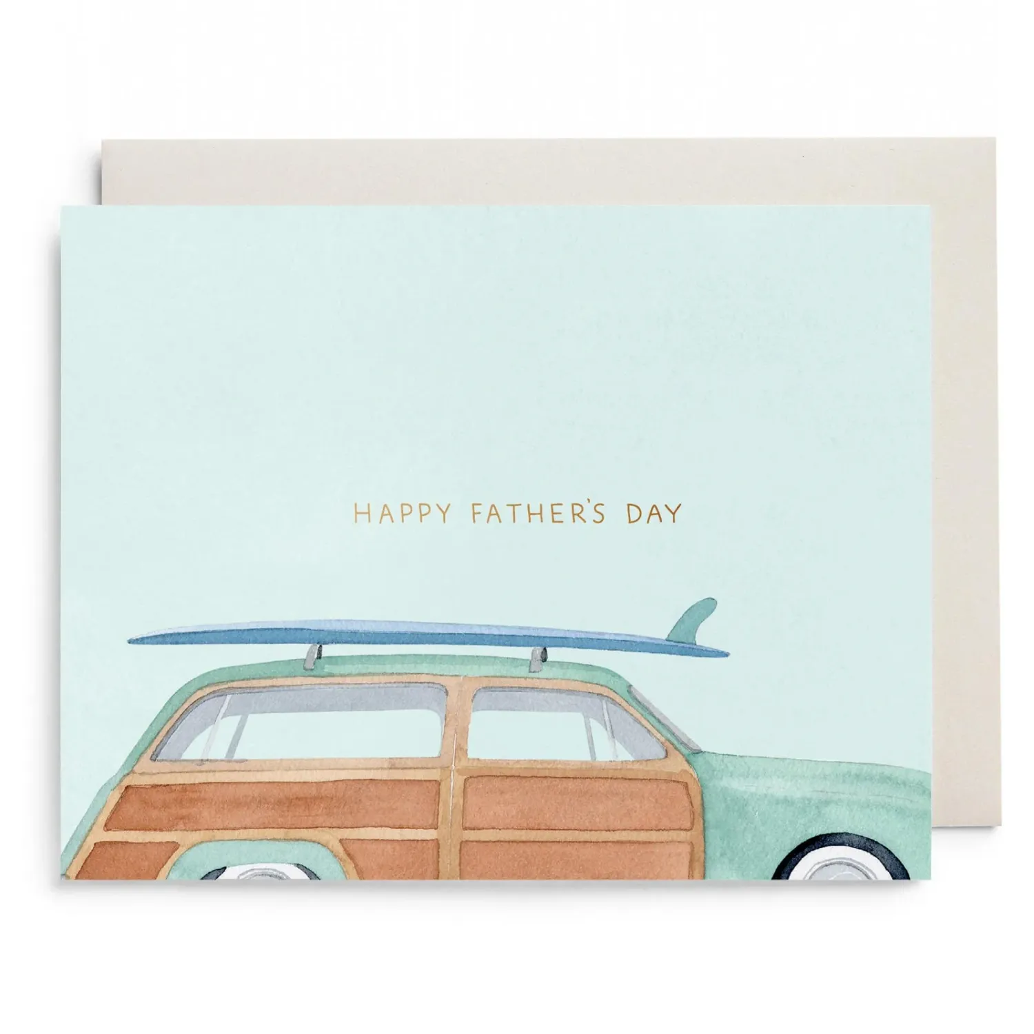 Card Woody Wagon Surf Dad
