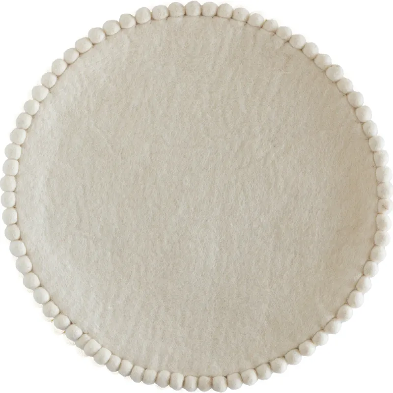 Pom Pom Felt Placemat In Ivory
