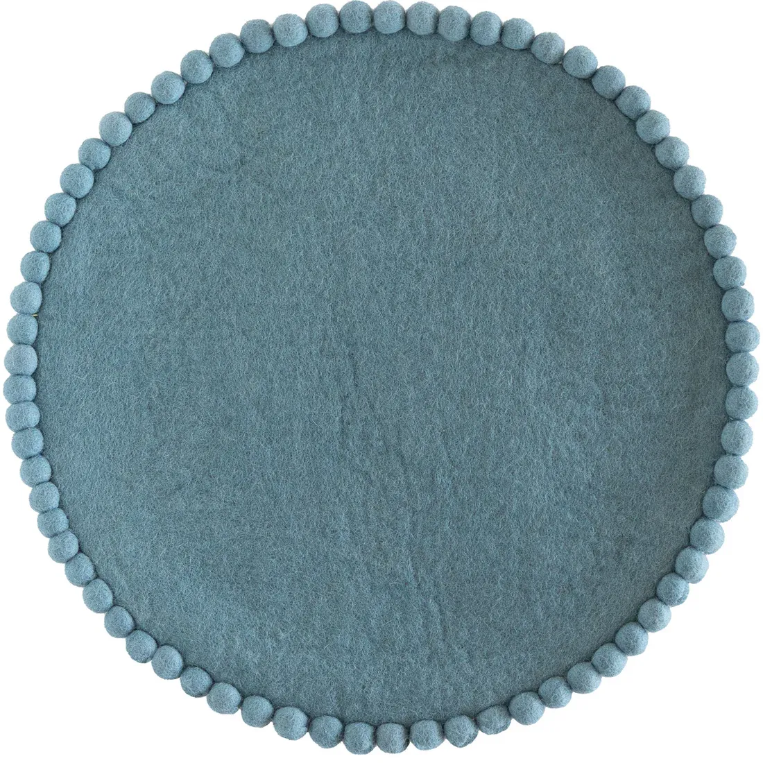 Pom Pom Felt Placemat In Cornflower Blue