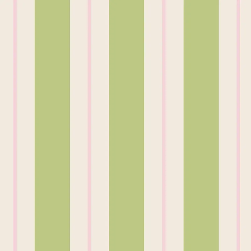 Cocktail Napkin Green &amp; Pink Awning Stripe