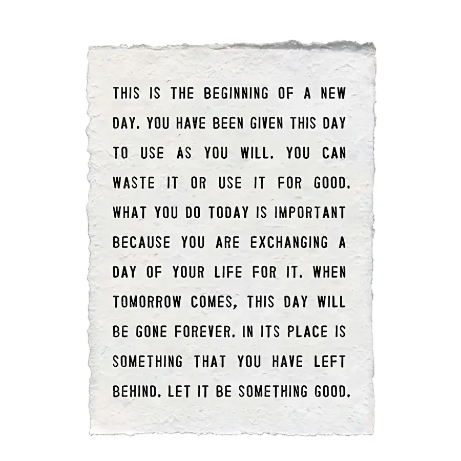 Handmade Paper Print This Is The Beginning 12"x16"