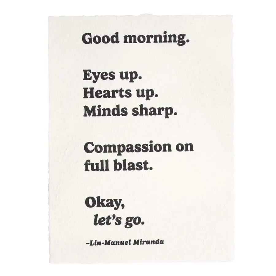 Handmade Paper Print Good Morning 12"x16"