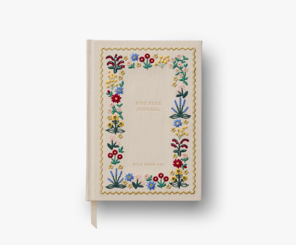 Rifle Paper Co. Embroidered Five Year Journal Wildwood
