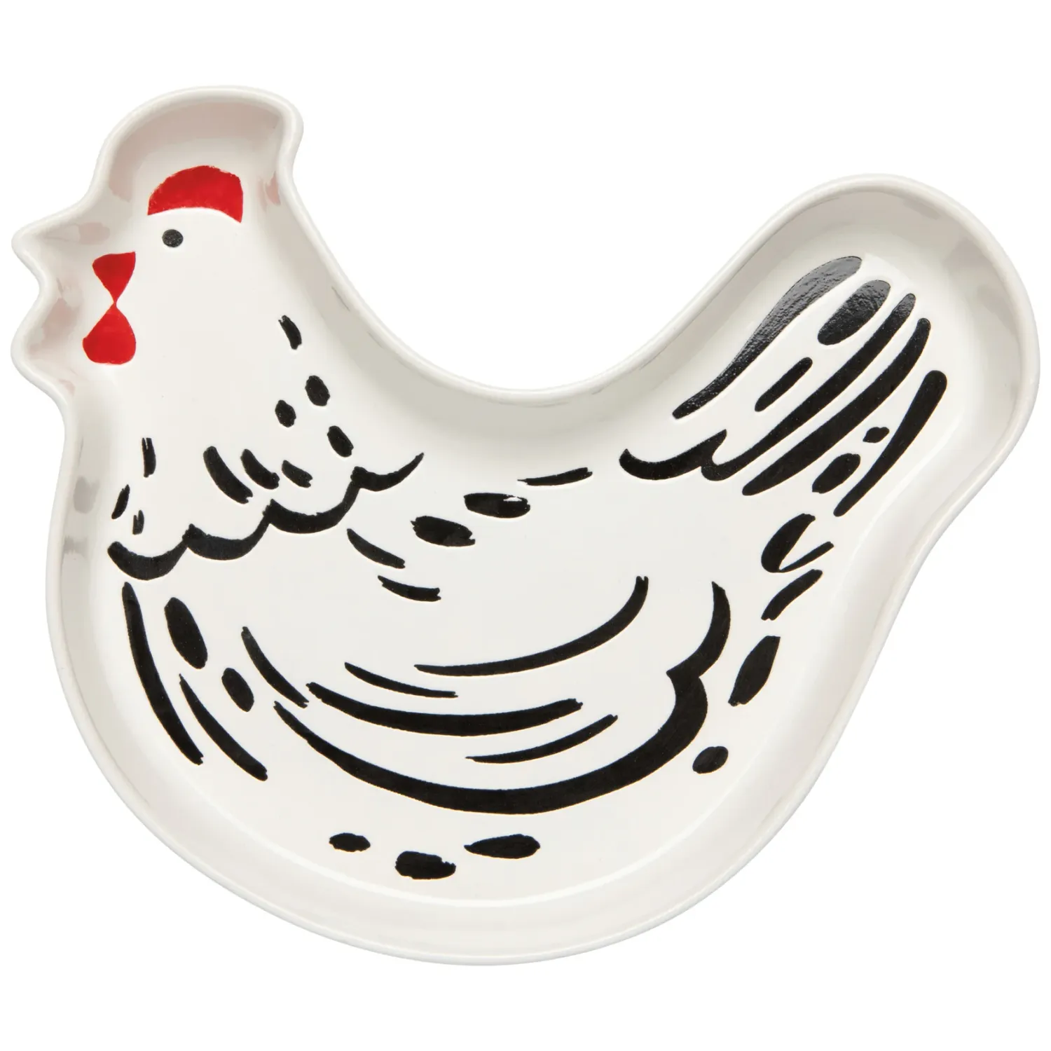 Stoneware Chicken Shaped Tray