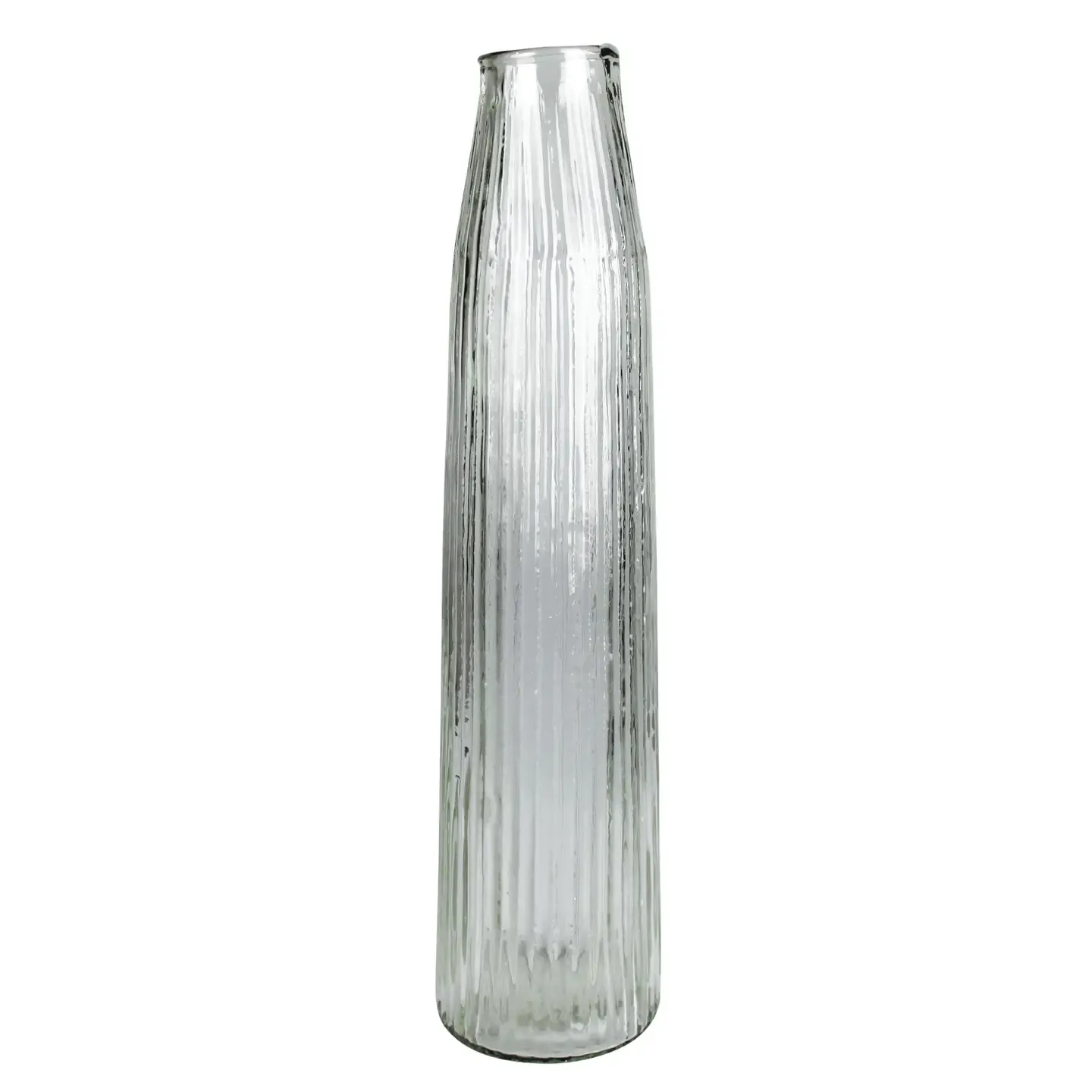 Melba Ribbed Clear Glass Vase Large