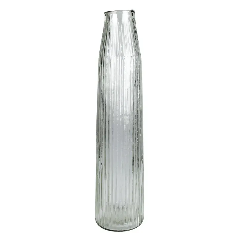 Melba Ribbed Clear Glass Vase Large