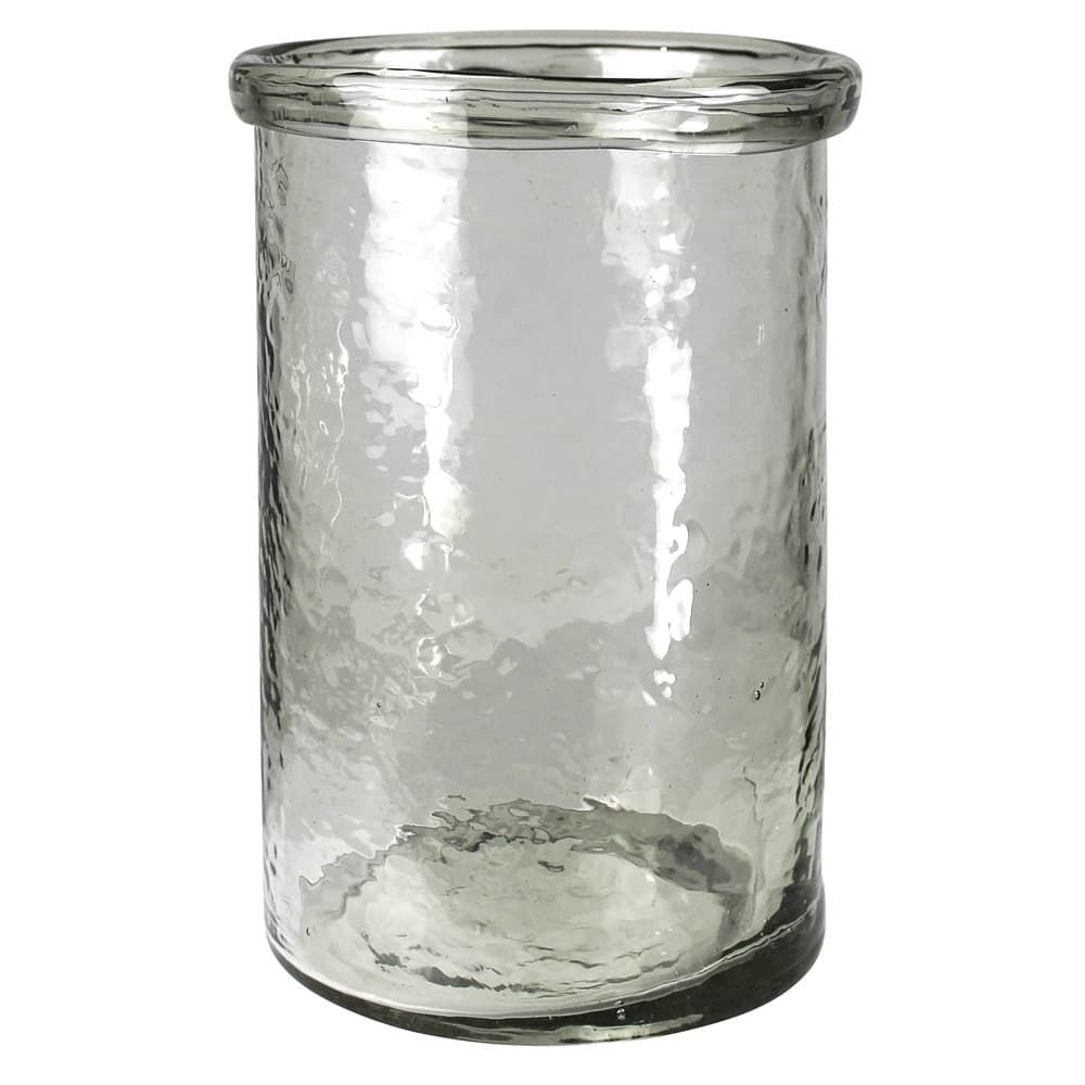 Clear Glass Banded Cylinder Large