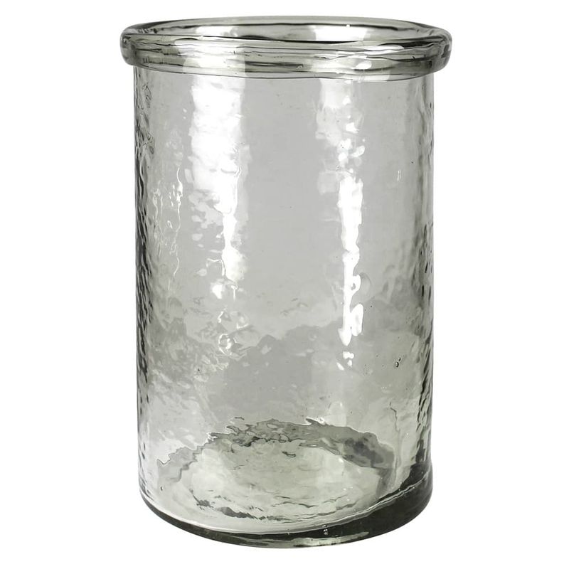Clear Glass Banded Cylinder Large
