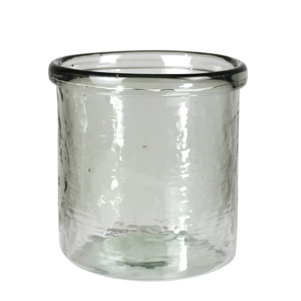 Clear Glass Banded Cylinder Medium