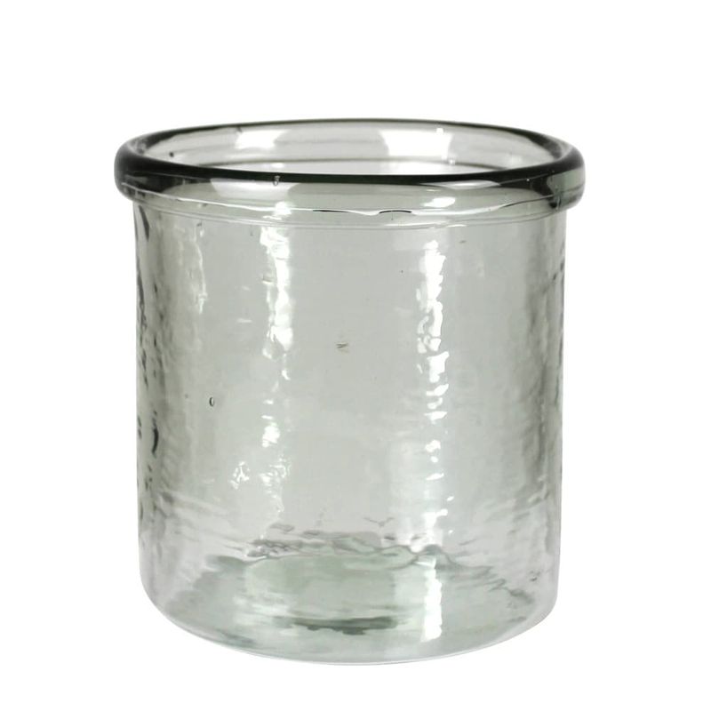 Clear Glass Banded Cylinder Medium