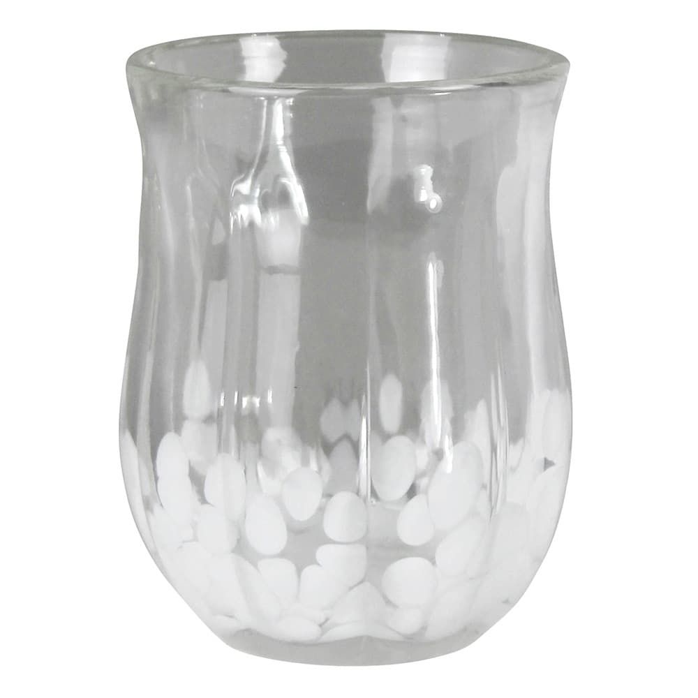 Glass Votive With Speckled White Bottom