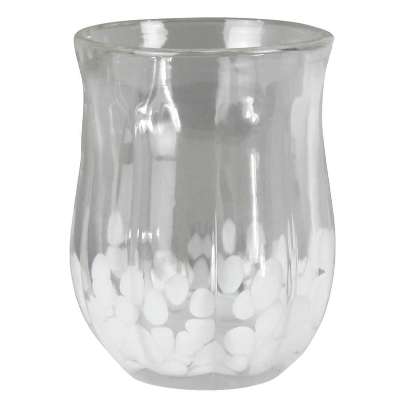 Glass Votive With Speckled White Bottom