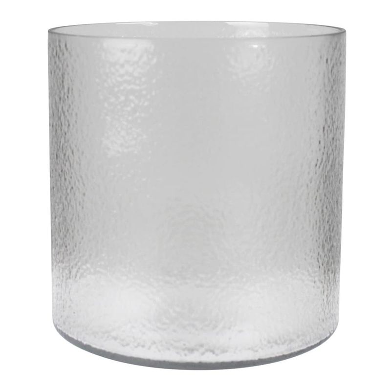 Hammered Clear Glass Cylinder Vase
