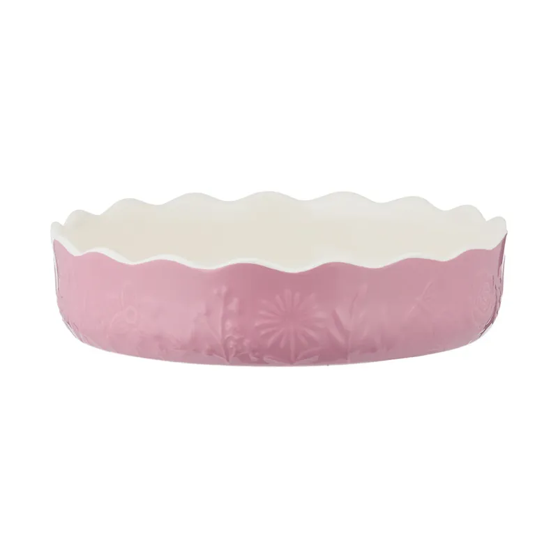 Mason Cash In The Meadow Pie Dish In Pink 9"
