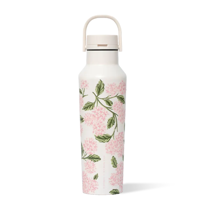 Corkcicle x Rifle Paper Co. Sport Canteen 20oz In Pink Hydrangea