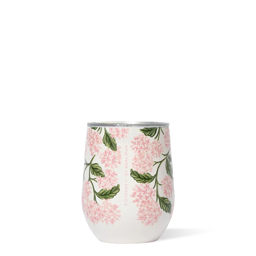 Corkcicle x Rifle Paper Co. Stemless Pink Hydrangea 12oz