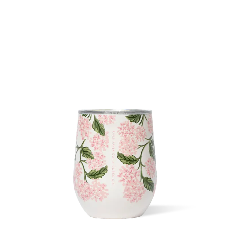 Corkcicle x Rifle Paper Co. Stemless Pink Hydrangea 12oz