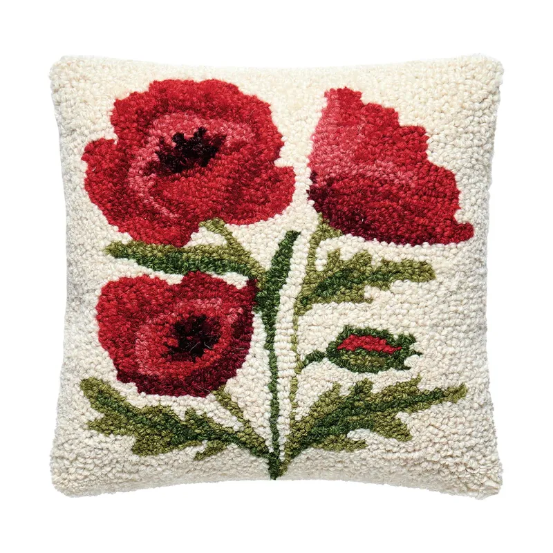 Poppies Pillow 10" x 10"