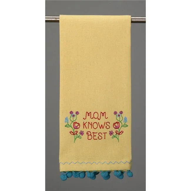 Embroidered Tea Towel 16" x 25" Mom Knows Best