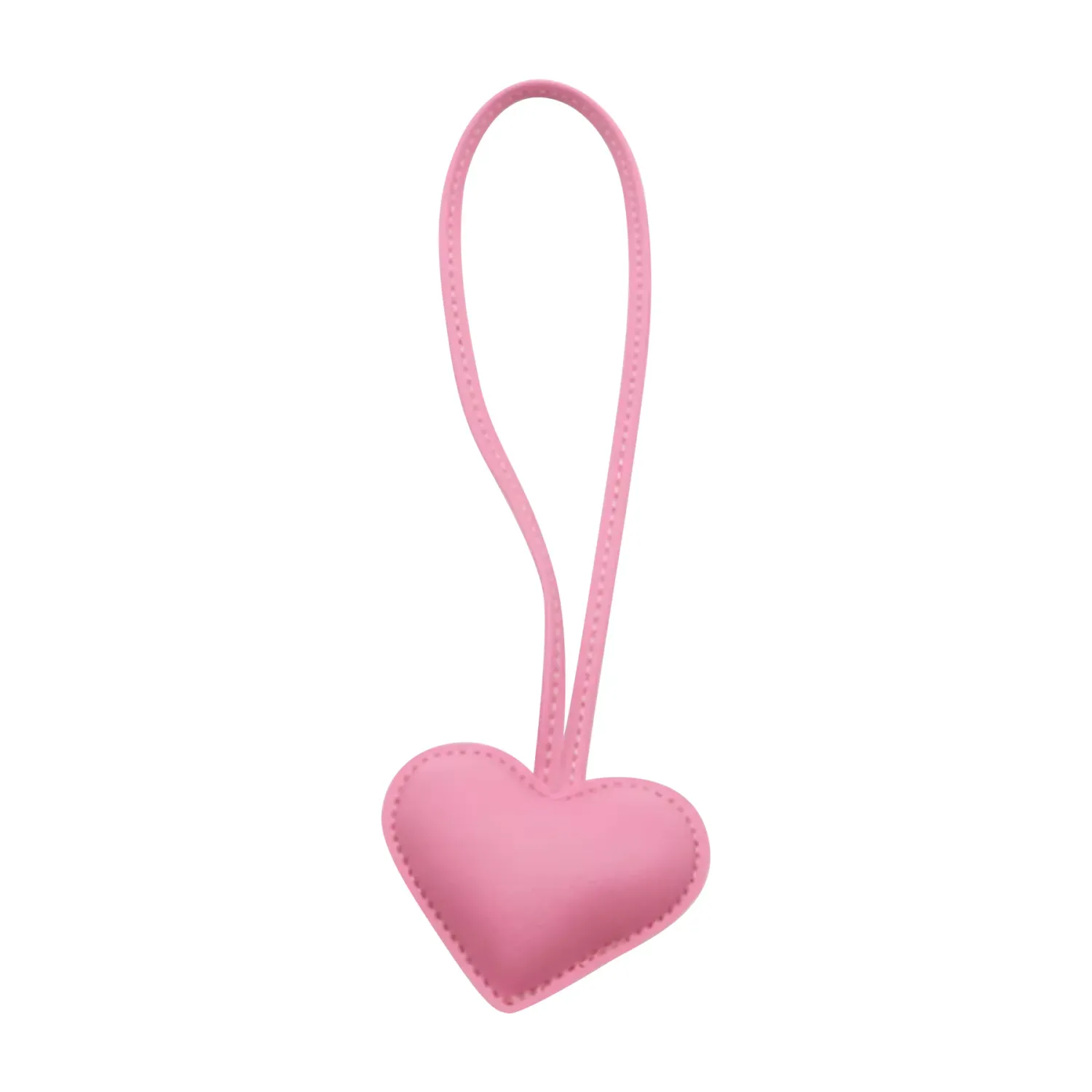 Faux Leather Heart Charm In Malibu Pink