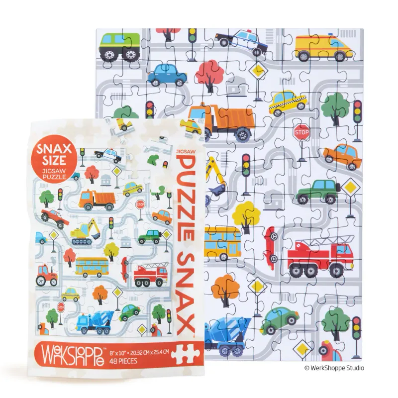 Puzzle Snax 48 Piece Puzzle Trucks &amp; Transportation