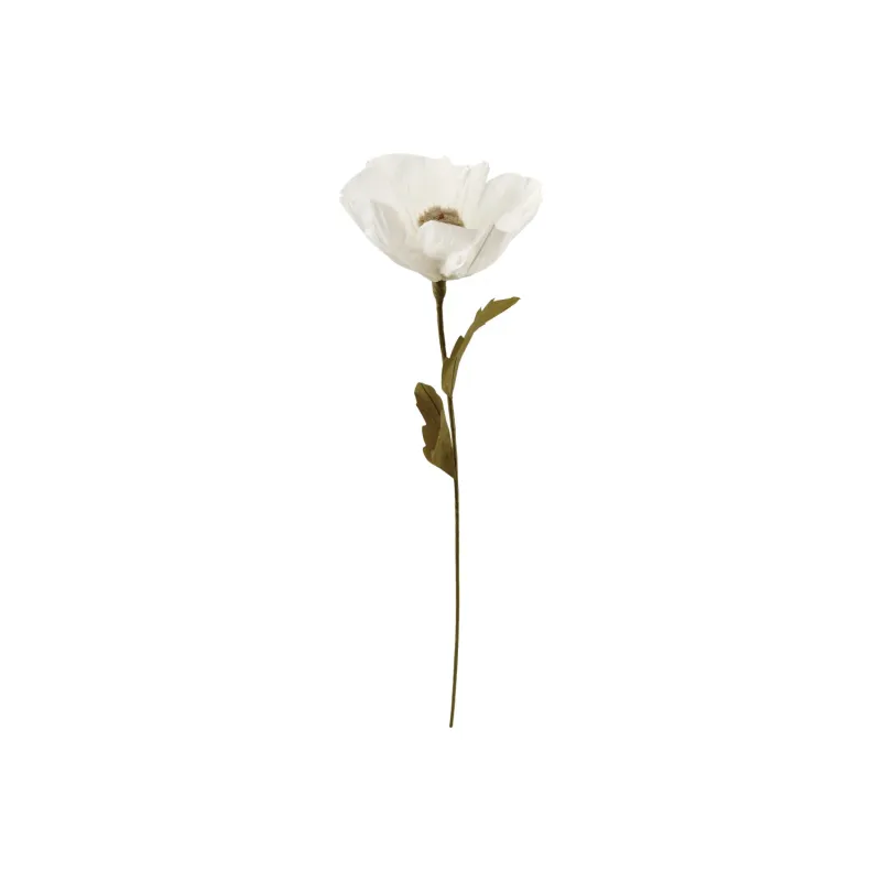 Handmade Paper Flower Pick In Green &amp; Cream