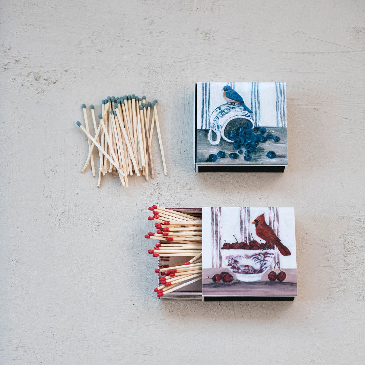 Safety Matches In Matchbox Cardinal With Cherries