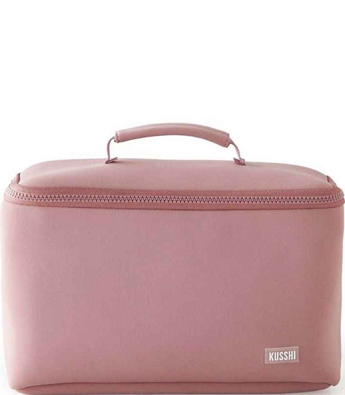 Neoprene Train Case Small In Mauve With Stone Interior