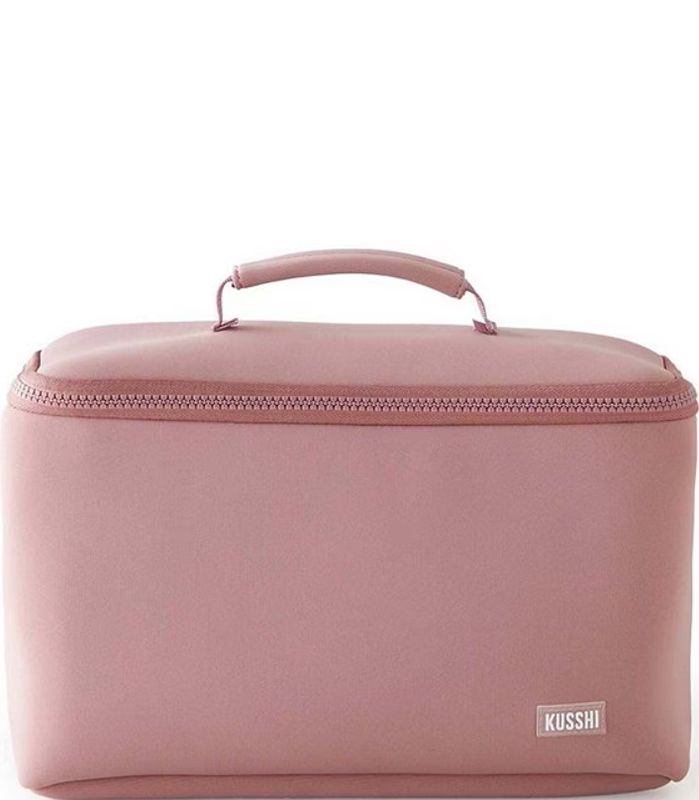 Neoprene Train Case Small In Mauve With Stone Interior