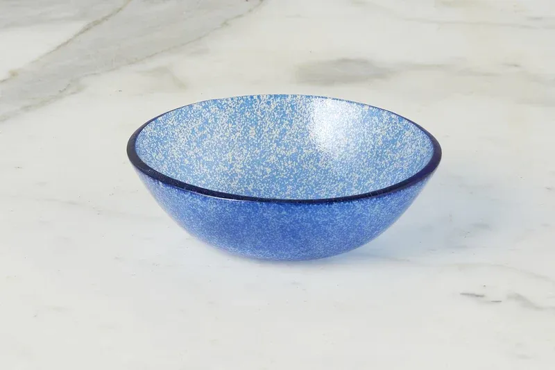 Handmade Glass Tasting Bowl 5" In Navy Blue