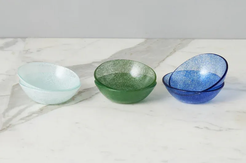 Handmade Glass Tasting Bowl 5" In White