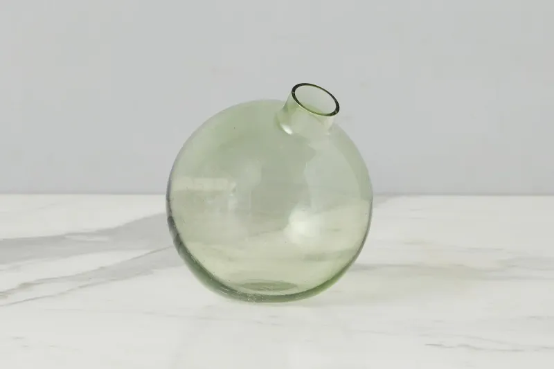 Sphere Glass Bud Vase In Sage Green