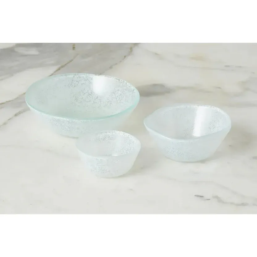 Handmade Glass Pinch Pot In White