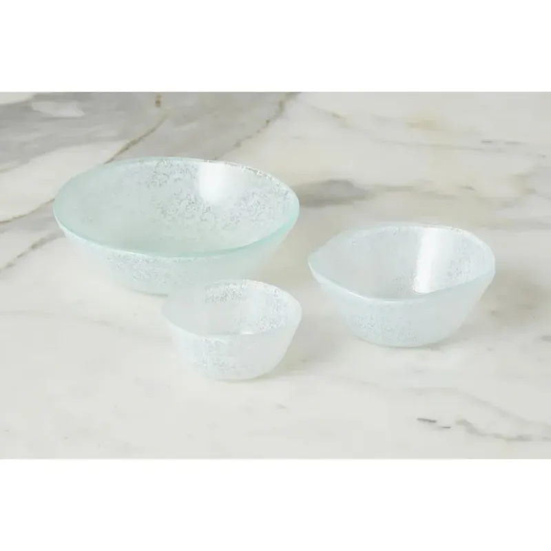 Handmade Glass Pinch Pot In White
