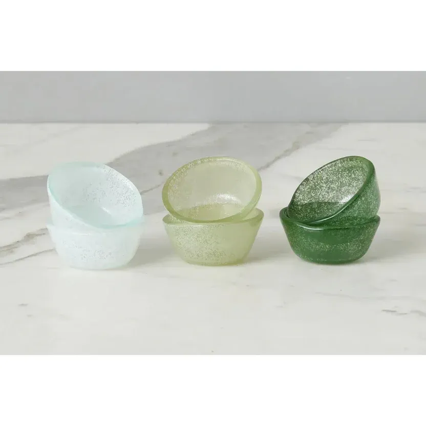 Handmade Glass Pinch Pot In Sage Green
