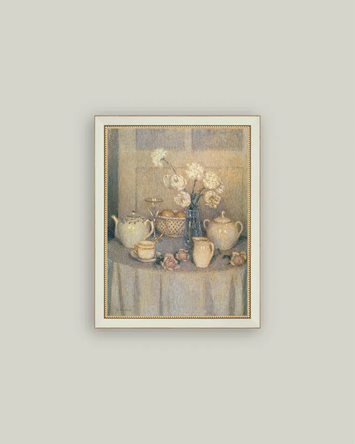 Antique Art Framed Light Still Life 7" x 9"