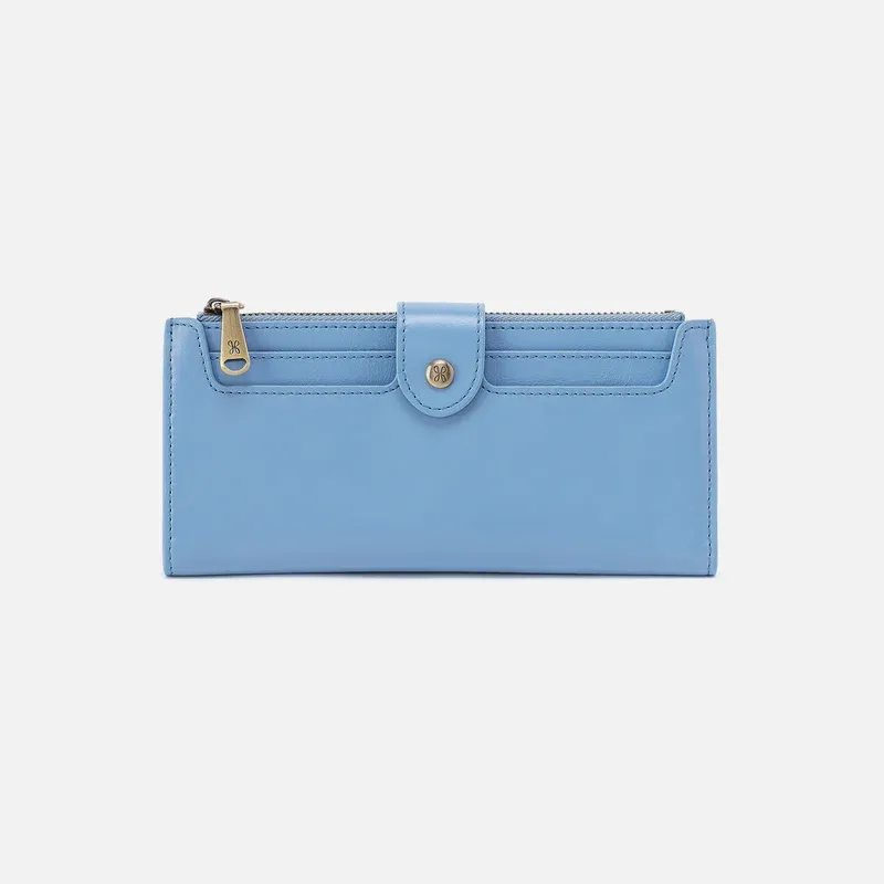 HOBO Dunn Continental Wallet In Faded Denim