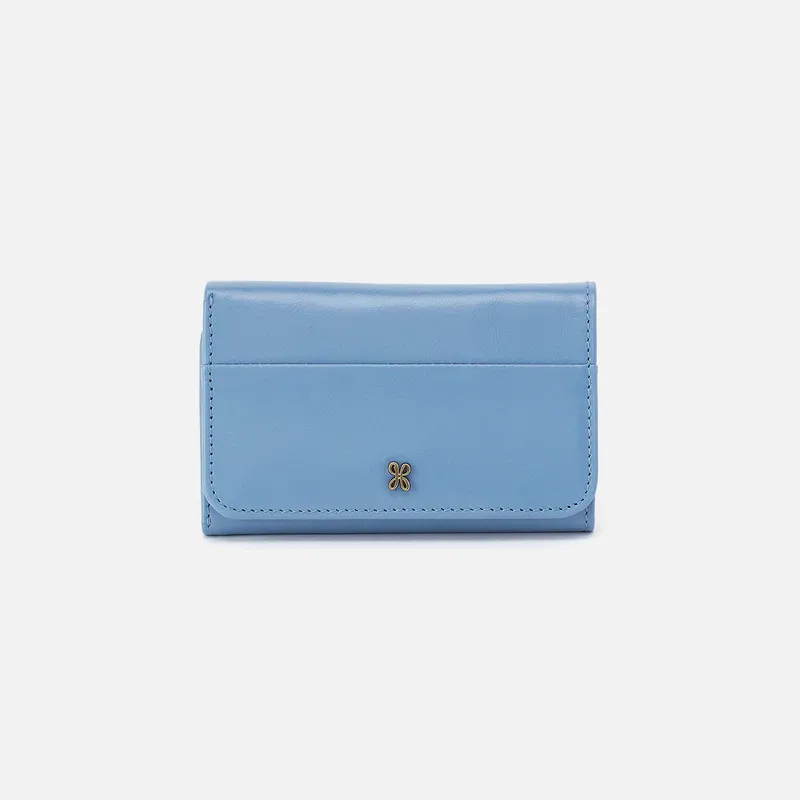 HOBO Jill Trifold Wallet In Faded Denim