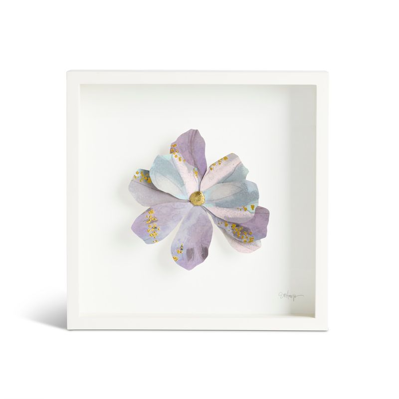 Shadowbox Wall Art 10" Purple Flower