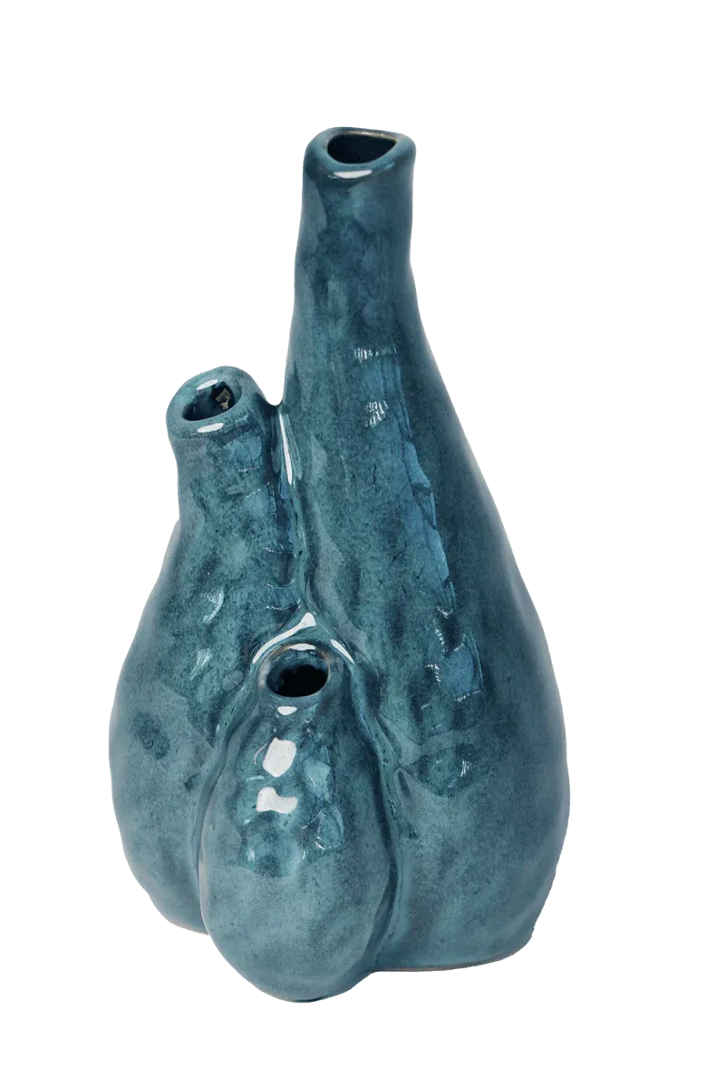 Pooley 3 Ceramic Vase Tall In Blue