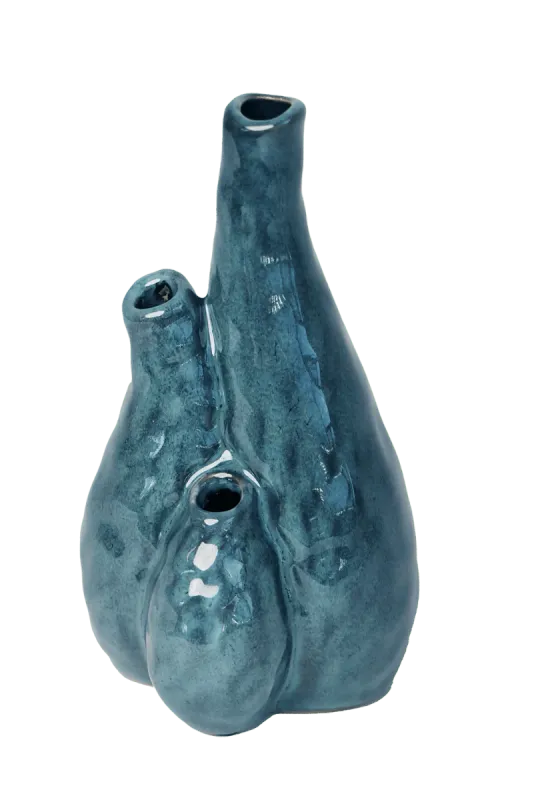 Pooley 3 Ceramic Vase Tall In Blue