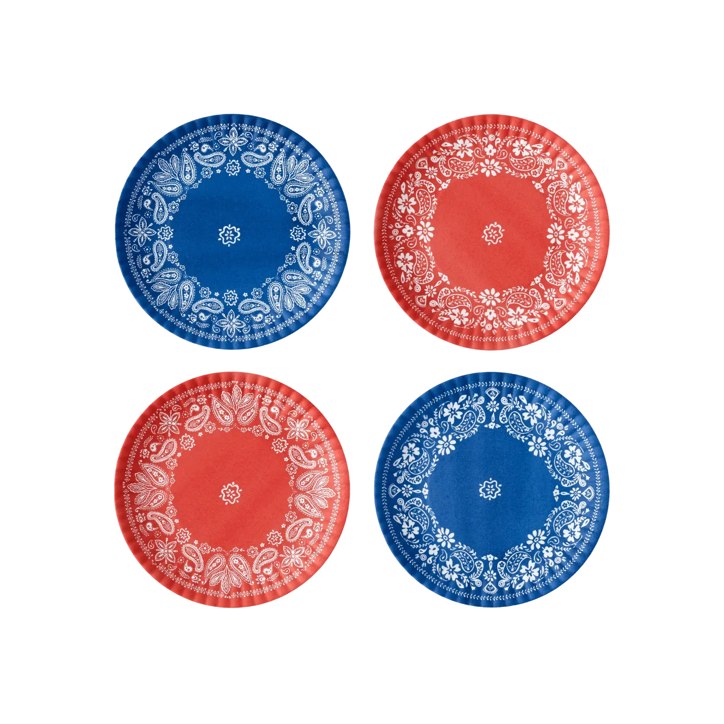 Set Of 4 American Holiday Paper Melamine Plates 9"