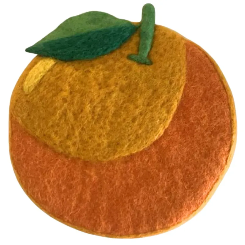 Handmade Wool Trivet Orange