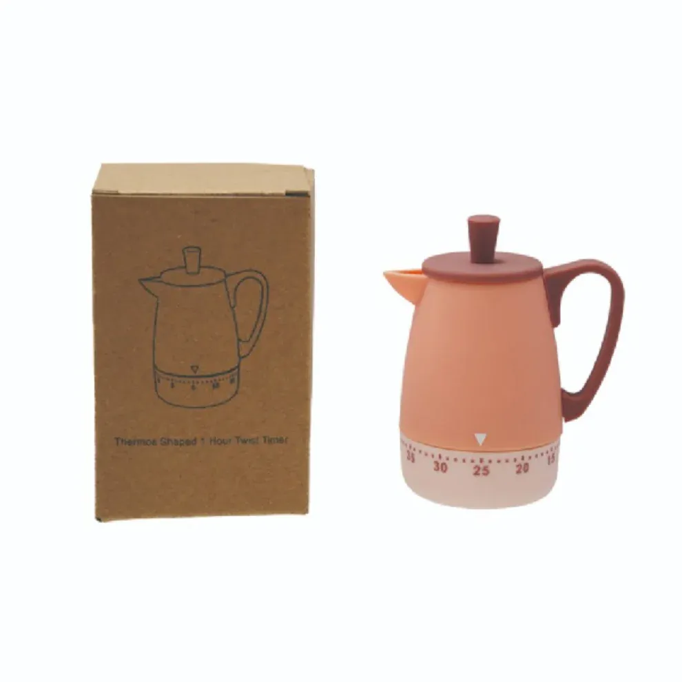 Pink &amp; Red Thermos Shaped 1 Hour Twist Timer
