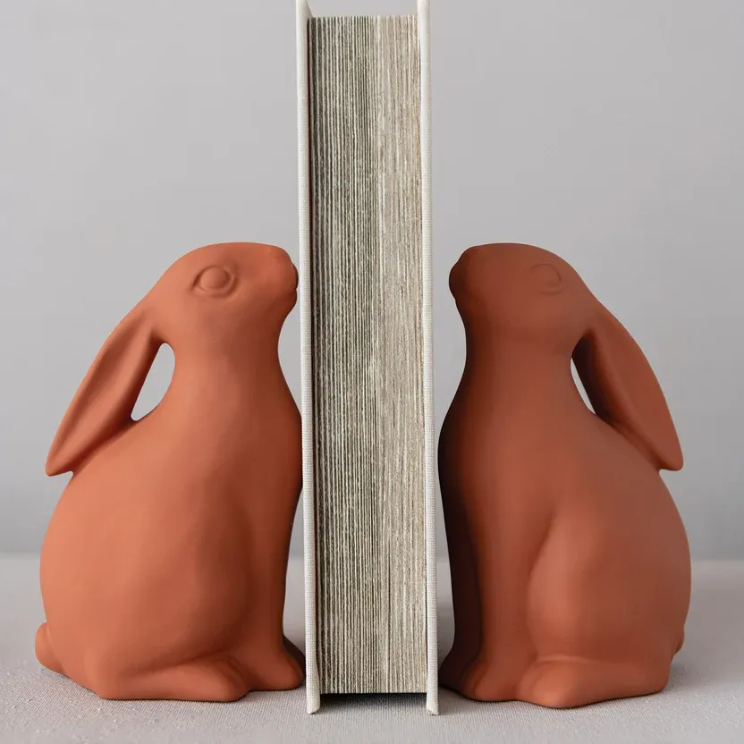 Stoneware Rabbit Terracotta Bookend