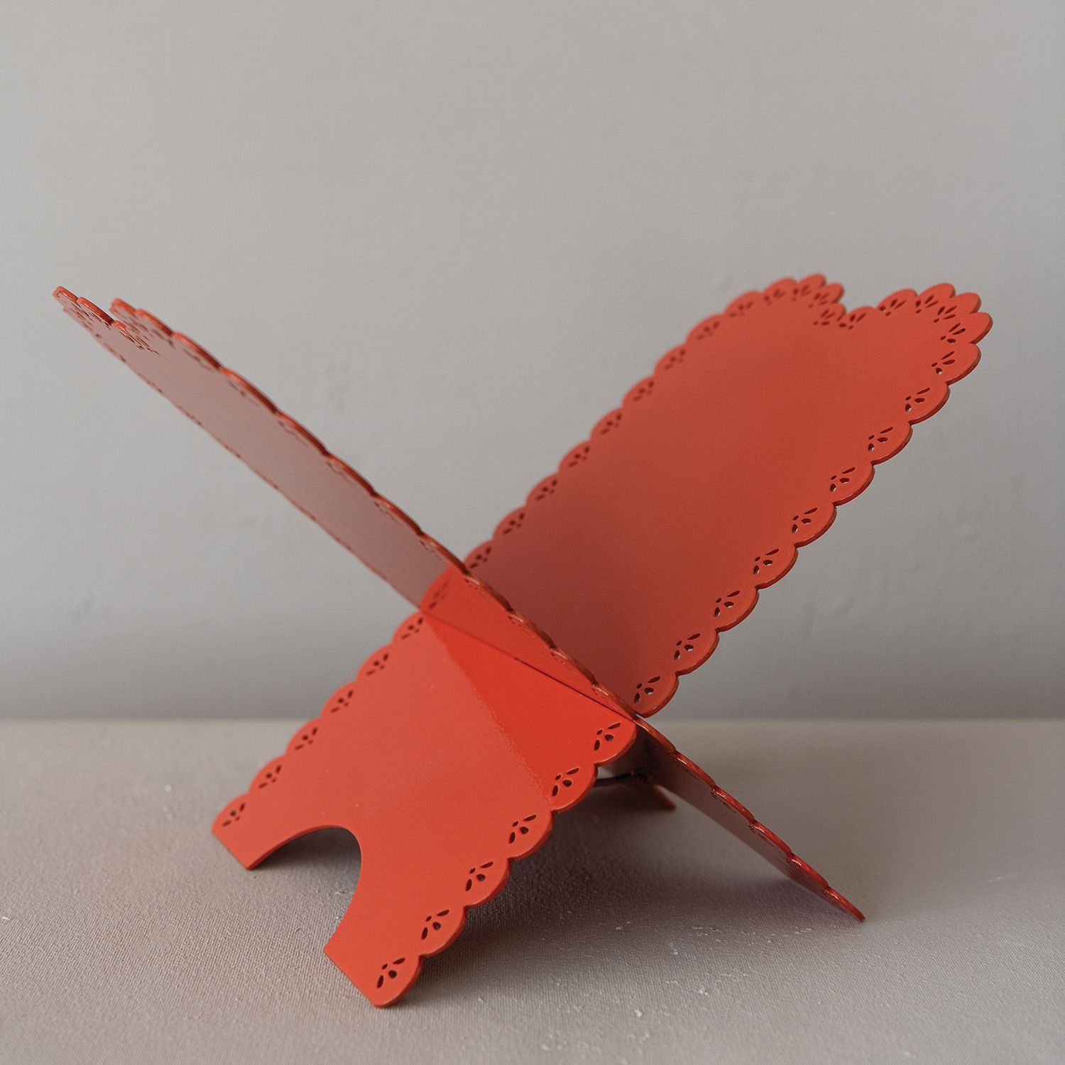 Metal Book Holder In Coral 12.5" L x 8.5" H