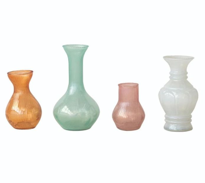 Glass Vase In Blush Pink