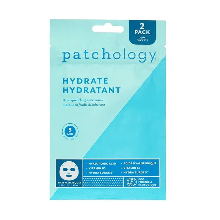 Patchology Hydrating 2 Pack Of Sheet Masks Hydrate