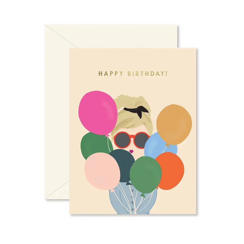 Card Birthday Balloon Lady