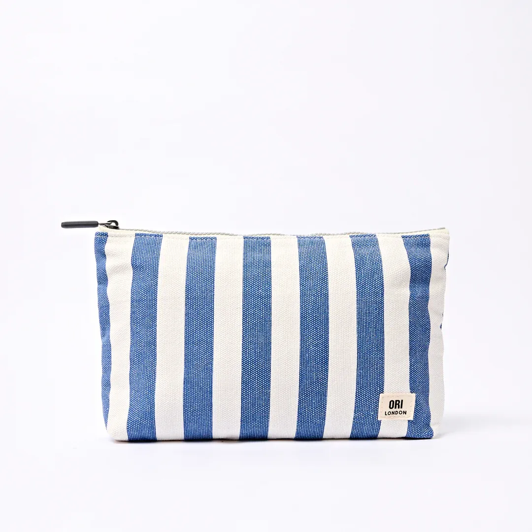 ORI Maida Vale Pouch In Denim Stripe